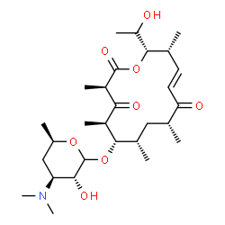 ChemSpider 2D Image | (3R,5R,6S,7S,9R,11E,13R,14S)-14-[(1R)-1-Hydroxyethyl]-3,5,7,9,13-pentamethyl-2,4,10-trioxooxacyclotetradec-11-en-6-yl 3,4,6-trideoxy-3-(dimethylamino)-D-xylo-hexopyranoside | C28H47NO8