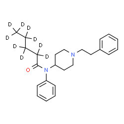 ChemSpider 2D Image | N-Phenyl-N-[1-(2-phenylethyl)-4-piperidinyl](~2~H_9_)pentanamide | C24H23D9N2O