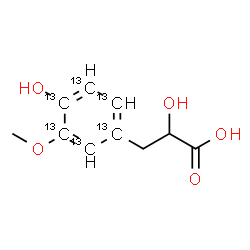 ChemSpider 2D Image | 2-Hydroxy-3-[4-hydroxy-3-methoxy(~13~C_6_)phenyl]propanoic acid | C413C6H12O5