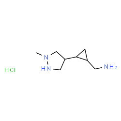 ChemSpider 2D Image | 1-[2-(1-Methyl-4-pyrazolidinyl)cyclopropyl]methanamine hydrochloride (1:1) | C8H18ClN3