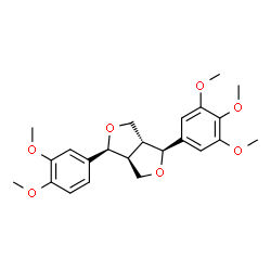 ChemSpider 2D Image | (1S,3aR,4S,6aS)-1-(3,4-Dimethoxyphenyl)-4-(3,4,5-trimethoxyphenyl)tetrahydro-1H,3H-furo[3,4-c]furan | C23H28O7