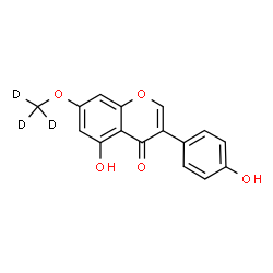 ChemSpider 2D Image | 5-Hydroxy-3-(4-hydroxyphenyl)-7-[(~2~H_3_)methyloxy]-4H-chromen-4-one | C16H9D3O5