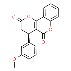 ChemSpider 2D Image | (4R)-4-(3-Methoxyphenyl)-3,4-dihydro-2H,5H-pyrano[3,2-c]chromene-2,5-dione | C19H14O5