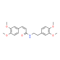 ChemSpider 2D Image | (2Z)-3-(3,4-Dimethoxyphenyl)-N-[2-(3,4-dimethoxyphenyl)ethyl]acrylamide | C21H25NO5