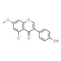 ChemSpider 2D Image | 3-(4-Hydroxyphenyl)-7-methoxy-4-oxo-4H-chromen-5-olate | C16H11O5