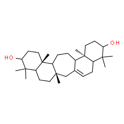 ChemSpider 2D Image | (6aS,13aR,15bR)-4,4,6a,10,10,13a,15b-Heptamethyl-2,3,4,4a,5,6,6a,7,9,9a,10,11,12,13,13a,13b,14,15,15a,15b-icosahydro-1H-naphtho[2',1':4,5]cyclohepta[1,2-a]naphthalene-3,11-diol | C30H50O2
