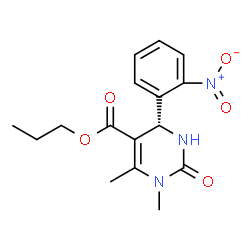 ChemSpider 2D Image | Propyl (4S)-1,6-dimethyl-4-(2-nitrophenyl)-2-oxo-1,2,3,4-tetrahydro-5-pyrimidinecarboxylate | C16H19N3O5