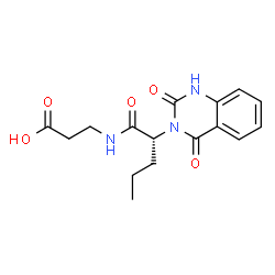 ChemSpider 2D Image | N-[(2S)-2-(2,4-Dioxo-1,4-dihydro-3(2H)-quinazolinyl)pentanoyl]-beta-alanine | C16H19N3O5