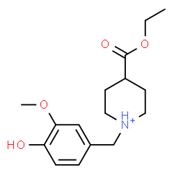 ChemSpider 2D Image | 4-(Ethoxycarbonyl)-1-(4-hydroxy-3-methoxybenzyl)piperidinium | C16H24NO4
