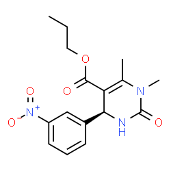 ChemSpider 2D Image | Propyl (4S)-1,6-dimethyl-4-(3-nitrophenyl)-2-oxo-1,2,3,4-tetrahydro-5-pyrimidinecarboxylate | C16H19N3O5