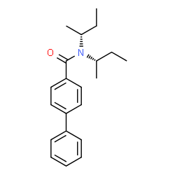 ChemSpider 2D Image | N-[(2R)-2-Butanyl]-N-[(2S)-2-butanyl]-4-biphenylcarboxamide | C21H27NO