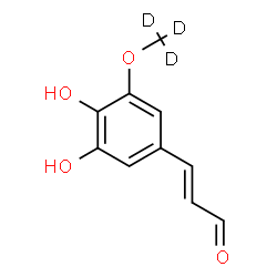 ChemSpider 2D Image | (2E)-3-{3,4-Dihydroxy-5-[(~2~H_3_)methyloxy]phenyl}acrylaldehyde | C10H7D3O4