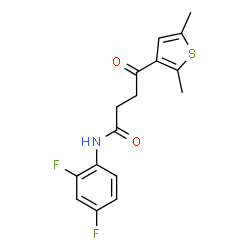 ChemSpider 2D Image | N-(2,4-Difluorophenyl)-4-(2,5-dimethyl-3-thienyl)-4-oxobutanamide | C16H15F2NO2S