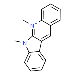 ChemSpider 2D Image | 5,6-Dimethyl-6H-indolo[2,3-b]quinolin-5-ium | C17H15N2