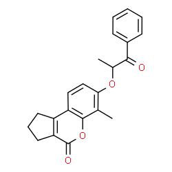 ChemSpider 2D Image | 6-Methyl-7-[(1-oxo-1-phenyl-2-propanyl)oxy]-2,3-dihydrocyclopenta[c]chromen-4(1H)-one | C22H20O4