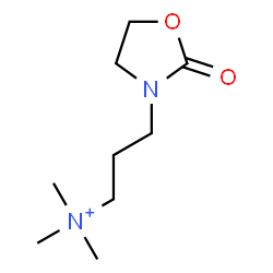 ChemSpider 2D Image | N,N,N-Trimethyl-3-(2-oxo-1,3-oxazolidin-3-yl)-1-propanaminium | C9H19N2O2