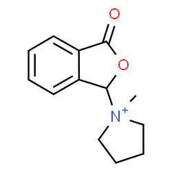 ChemSpider 2D Image | 1-Methyl-1-(3-oxo-1,3-dihydro-2-benzofuran-1-yl)pyrrolidinium | C13H16NO2
