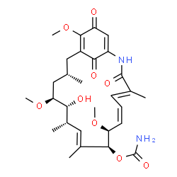 ChemSpider 2D Image | (6Z,8S,9S,10E,12S,13R,14S,16S)-13-Hydroxy-8,14,19-trimethoxy-4,10,12,16-tetramethyl-3,20,22-trioxo-2-azabicyclo[16.3.1]docosa-1(21),4,6,10,18-pentaen-9-yl carbamate | C29H40N2O9
