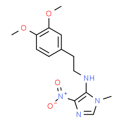 ChemSpider 2D Image | N-[2-(3,4-Dimethoxyphenyl)ethyl]-1-methyl-4-nitro-1H-imidazol-5-amine | C14H18N4O4