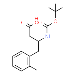 ChemSpider 2D Image | 4-(2-Methylphenyl)-3-({[(2-methyl-2-propanyl)oxy]carbonyl}amino)butanoic acid | C16H23NO4
