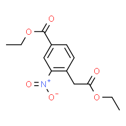 ChemSpider 2D Image | Ethyl 4-(2-ethoxy-2-oxoethyl)-3-nitrobenzoate | C13H15NO6