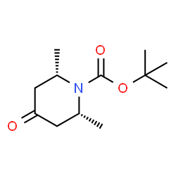 ChemSpider 2D Image | 2-Methyl-2-propanyl (2R,6S)-2,6-dimethyl-4-oxo-1-piperidinecarboxylate | C12H21NO3
