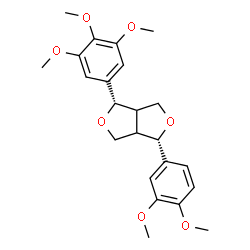 ChemSpider 2D Image | (1S,4S)-1-(3,4-Dimethoxyphenyl)-4-(3,4,5-trimethoxyphenyl)tetrahydro-1H,3H-furo[3,4-c]furan | C23H28O7