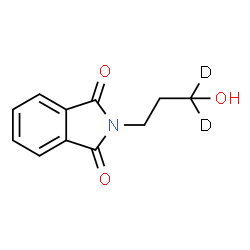 ChemSpider 2D Image | 2-[3-Hydroxy(3,3-~2~H_2_)propyl]-1H-isoindole-1,3(2H)-dione | C11H9D2NO3