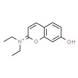 ChemSpider 2D Image | N,N-Diethyl-7-hydroxy-2H-chromen-2-iminium | C13H16NO2