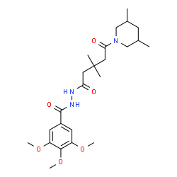 ChemSpider 2D Image | N'-[5-(3,5-Dimethyl-1-piperidinyl)-3,3-dimethyl-5-oxopentanoyl]-3,4,5-trimethoxybenzohydrazide | C24H37N3O6