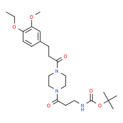ChemSpider 2D Image | 2-Methyl-2-propanyl (3-{4-[3-(4-ethoxy-3-methoxyphenyl)propanoyl]-1-piperazinyl}-3-oxopropyl)carbamate | C24H37N3O6