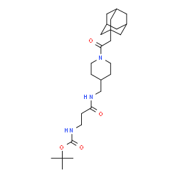 ChemSpider 2D Image | 2-Methyl-2-propanyl [3-({[1-(adamantan-1-ylacetyl)-4-piperidinyl]methyl}amino)-3-oxopropyl]carbamate | C26H43N3O4