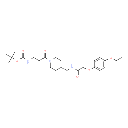 ChemSpider 2D Image | 2-Methyl-2-propanyl {3-[4-({[(4-ethoxyphenoxy)acetyl]amino}methyl)-1-piperidinyl]-3-oxopropyl}carbamate | C24H37N3O6