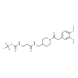 ChemSpider 2D Image | 2-Methyl-2-propanyl {3-[({1-[(3,4-dimethoxyphenyl)acetyl]-4-piperidinyl}methyl)amino]-3-oxopropyl}carbamate | C24H37N3O6