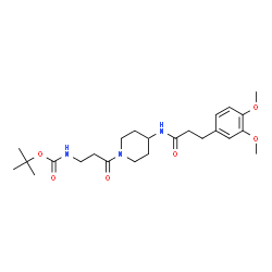 ChemSpider 2D Image | 2-Methyl-2-propanyl [3-(4-{[3-(3,4-dimethoxyphenyl)propanoyl]amino}-1-piperidinyl)-3-oxopropyl]carbamate | C24H37N3O6