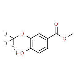 ChemSpider 2D Image | METHYL 4-HYDROXY-3-(METHOXY-D3)BENZOATE | C9H7D3O4