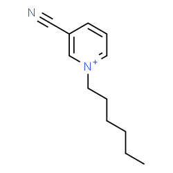 ChemSpider 2D Image | 3-Cyano-1-hexylpyridinium | C12H17N2