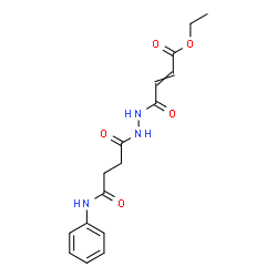 ChemSpider 2D Image | Ethyl 4-[2-(4-anilino-4-oxobutanoyl)hydrazino]-4-oxo-2-butenoate | C16H19N3O5
