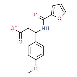 ChemSpider 2D Image | 3-(2-Furoylamino)-3-(4-methoxyphenyl)propanoate | C15H14NO5