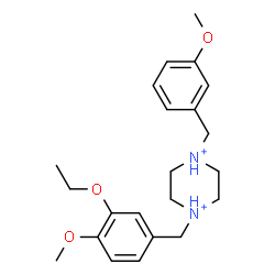 ChemSpider 2D Image | 1-(3-Ethoxy-4-methoxybenzyl)-4-(3-methoxybenzyl)piperazinediium | C22H32N2O3