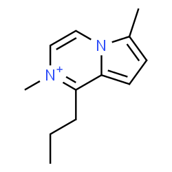 ChemSpider 2D Image | 2,6-Dimethyl-1-propylpyrrolo[1,2-a]pyrazin-2-ium | C12H17N2