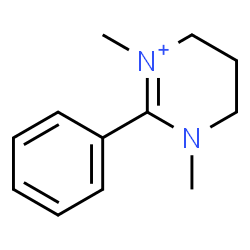 ChemSpider 2D Image | 1,3-Dimethyl-2-phenyl-3,4,5,6-tetrahydropyrimidin-1-ium | C12H17N2