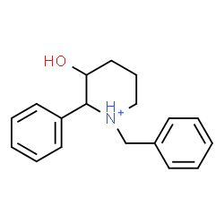 ChemSpider 2D Image | 1-Benzyl-3-hydroxy-2-phenylpiperidinium | C18H22NO