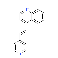 ChemSpider 2D Image | 1-Methyl-4-[(E)-2-(4-pyridinyl)vinyl]quinolinium | C17H15N2