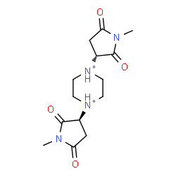 ChemSpider 2D Image | trans-1-[(3R)-1-Methyl-2,5-dioxo-3-pyrrolidinyl]-4-[(3S)-1-methyl-2,5-dioxo-3-pyrrolidinyl]piperazinediium | C14H22N4O4