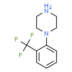 ChemSpider 2D Image | 4-[2-(Trifluoromethyl)phenyl]piperazin-1-ium | C11H14F3N2