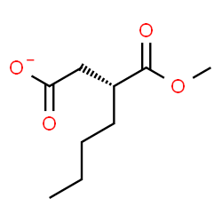 ChemSpider 2D Image | (3R)-3-(Methoxycarbonyl)heptanoate | C9H15O4