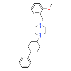 ChemSpider 2D Image | 1-(2-Methoxybenzyl)-4-(4-phenylcyclohexyl)piperazinediium | C24H34N2O