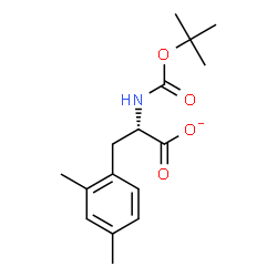 ChemSpider 2D Image | (2S)-3-(2,4-Dimethylphenyl)-2-({[(2-methyl-2-propanyl)oxy]carbonyl}amino)propanoate | C16H22NO4