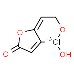 ChemSpider 2D Image | 4-Hydroxy(4-~13~C)-4H-furo[3,2-c]pyran-2(6H)-one | C613CH6O4